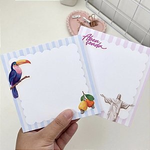 Kit Blocos de Anotações Brasilidades 9,5x9,5cm 2 Unidades Papel Offset 120g