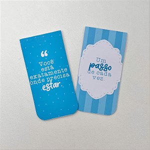 Marca Página Magnético - 2 Unidades - Com Frases - Azul