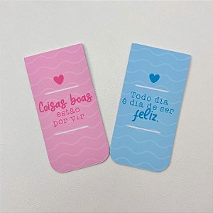 Marca Página Magnético - 2 Unidades - Com Frases - Rosa e Azul
