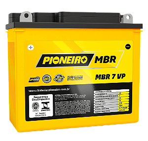 Bateria Moto AGM/VRLA Pioneiro MBR 7 VP 12V 7Ah