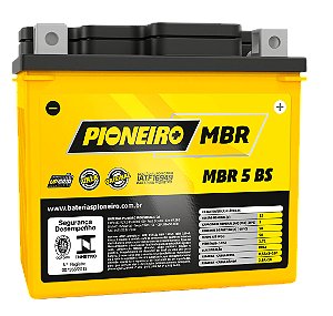 Bateria Moto AGM/VRLA Pioneiro MBR 5 BS 12V 5Ah