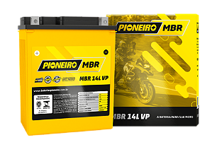 Bateria Moto AGM/VRLA Pioneiro MBR 14L VP 12V 12Ah