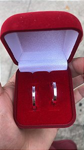 Par de alianças, 3mm, lisa, Prata 925.
