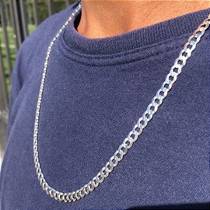 Corrente Groummet, 60cm, Prata 925.