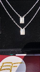 Escapulário em Cartier, 70cm, Prata 925.