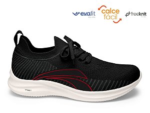 TENIS MASC KOLOSH MALHA PRETO/VERM H3368