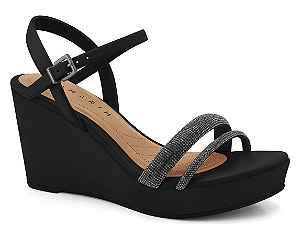 SANDALIA RAMARIM PLATAFORMA STRASS PRETO 23-46201