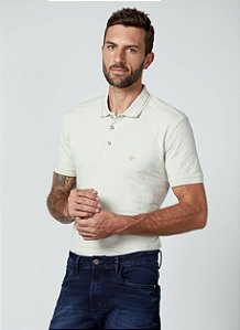 POLO MASC DUDALINA MC STRIPE TEXTURA WAFLE P BEGE CLARO