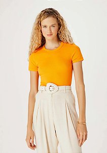 CROPPED FEM HERING MC MALHA RIBANA LARANJA