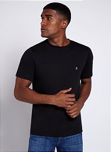 T SHIRT MC INDIVIDUAL PIMA COTTON DC BASICA SLIM FIT - PRETO