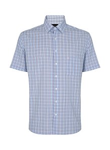 CAMISA INDIVIDUAL MC FERNANDO COMFORT FIT - XADREZ AZUL CLARO