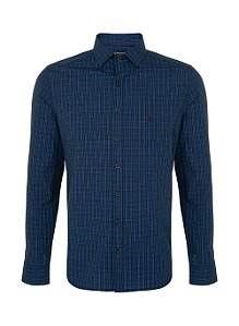 CAMISA INDIVIDUAL ML EGYPTIAN COTTON CONCEPT FIT - AZUL MARINHO XADREZ