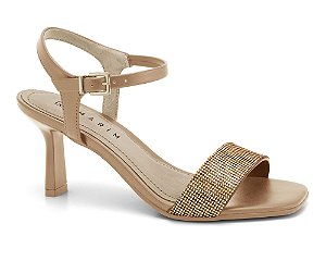 SANDALIA RAMARIM SALTO FINO MEDIO CAQUI GOLD LIGHT