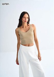 BLUSA CROPPED LEZ A LEZ TRICO M BEGE MUDOC