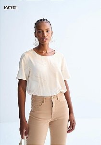 BLUSA MC LEZ A LEZ RAYON BALI M MAZE BEGE