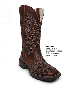 BOTA TEXANA BIG BULL FOSSIL/TABACO BORDADO BRILHO