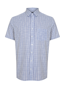 CAMISA MC INDIVIDUAL COMFORT FIT MIX XADREZ - AZUL ESCURO