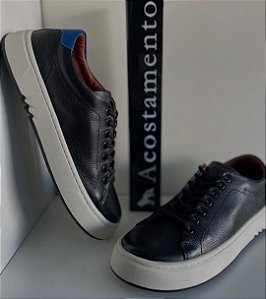 TENIS MASC ACOSTAMENTO FLEX COURO PRETO 021