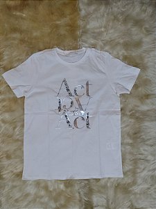 T-SHIRT MC FEM ACOSTAMENTO PEDRARIAS OFF WHITE P