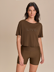 CAMISETA CROPPED LIVE COMFORT - G - NUTMEG