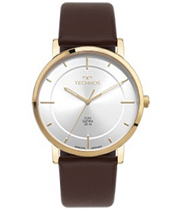 RELOGIO MASC TECHNOS CLASSIC SLIM SAFIRA COURO