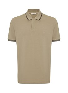 POLO MC INDIVIDUAL SLIM FIT PIQUET PEITILHO DUPLO M BEGE ESCURO