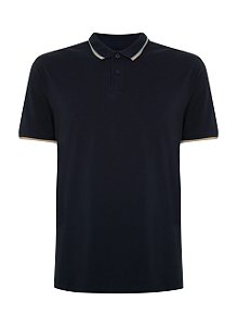 POLO MC INDIVIDUAL PIQUET FRISO RELEVO - AZUL MARINHO