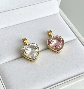 PINGENTE 0,43G PEDRA CORACAO 12MM