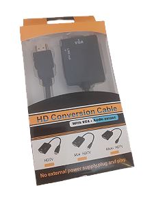 Conversor HDMI para VGA com Saída de Áudio