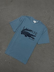 Camiseta Lacoste Modelagem Clássica Since 1933 Azul - Loja Vei do