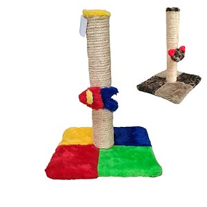 Arranhador para gato poste com pelucia e sisal Ganhe brinde - Petvipi