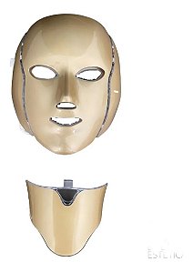 Máscara LED 7 Cores com Pescoço - Dourada