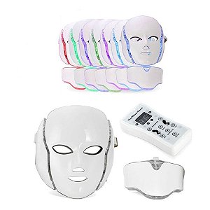 Máscara LED 7 Cores com Pescoço - Branca