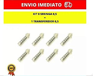 Kit com 8 Seringas + 1 Transferidor 0,5