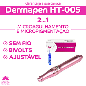 Caneta Dermapen Microagulhamento HT-005 Sem Fio Bivolts