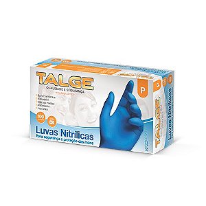 LUVA NITRILICA AZUL P - TALGE - 100 unidades