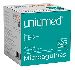 Microagulhas Uniqmed 32G x 4mm - 10 unidades