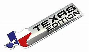 Emblema - Texas Edition - Bandeira - Cromado