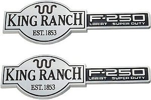 Emblema - King Ranch - F-250 - Lariat - Super Duty - Cromado