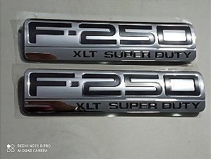 EMBLEMA - F-250 - XLT SUPER DUTY - ORIGINAL - CROMADO
