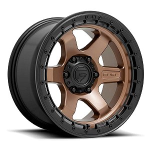 Jogo de Rodas Fuel Block D751 17x9 5x127 -12MM Bronze com Borda Preta