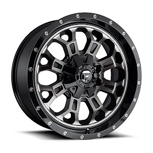 Jogo de Rodas Fuel Crush D561 18x9 8x165.1 +20MM Grafite Com Borda Preta