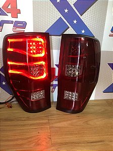 Lanterna Traseira Ranger Oled 2012/2020 Vermelha Par