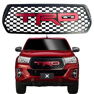 Grade Frontal Hilux 2018 a 2020 Preta com TRD vermelho