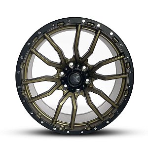 Jogo de Rodas REBEL 20X09 6X139.7 0mm Bronze borda preta