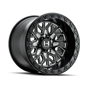 Jogo de Rodas Hostile Glamis H133 15x7 4x137 +13mm Preto Fresado