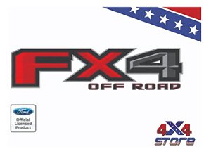 ADESIVO - FX 4 - OFF ROAD - 2015/2018 - VERMELHO/CINZA - F-250