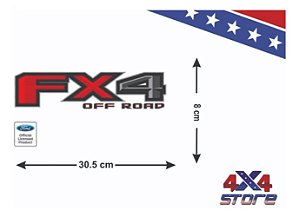 ADESIVO - FX 4 - OFF ROAD - 2017/2018 - RANGER - VERMELHO/CINZA - DF