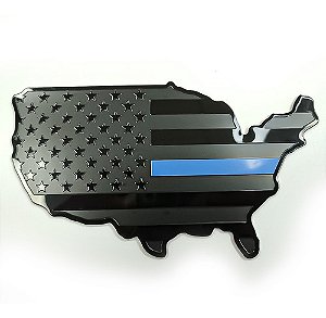 EMBLEMA - EUA - MAPA AMERICANO - DETALHE AZUL