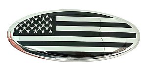 EMBLEMA - FORD - 23.9CM - BANDEIRA AMERICANA PRETO/CROMADO